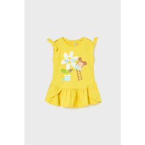 Šaty pre bábätká Mayoral žltá farba, mini, rovný strih vyobraziť