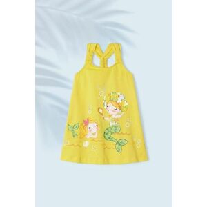Dievčenské šaty Mayoral žltá farba, mini, áčkový strih vyobraziť