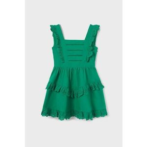 Dievčenské šaty Mayoral zelená farba, mini, áčkový strih vyobraziť