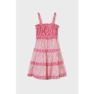 Dievčenské šaty Mayoral ružová farba, midi, áčkový strih vyobraziť