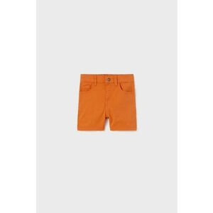 Detské bavlnené šortky Mayoral oranžová farba, nastaviteľný pás vyobraziť