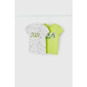 Detské bavlnené tričko Mayoral 2-pak zelená farba vyobraziť