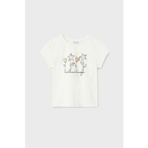Detské bavlnené tričko Mayoral béžová farba vyobraziť