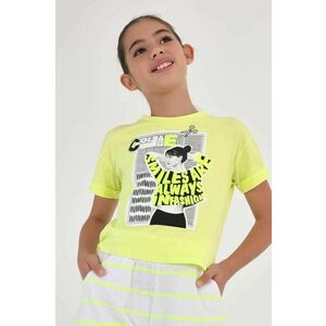 Detské bavlnené tričko Mayoral žltá farba vyobraziť
