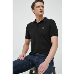 Bavlnené polo tričko GAP čierna farba, jednofarebné vyobraziť