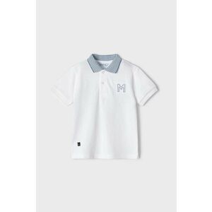 Detské polo tričko Mayoral biela farba, s potlačou vyobraziť