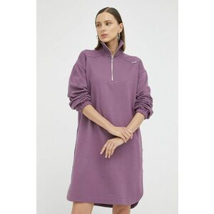 Bavlnené šaty G-Star Raw fialová farba, mini, oversize vyobraziť