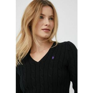 Bavlnený sveter Polo Ralph Lauren čierna farba, tenký vyobraziť