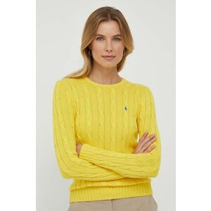 Bavlnený sveter Polo Ralph Lauren žltá farba vyobraziť