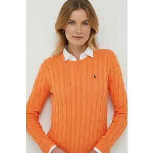 Bavlnený sveter Polo Ralph Lauren oranžová farba vyobraziť