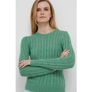 Bavlnený sveter Polo Ralph Lauren zelená farba vyobraziť