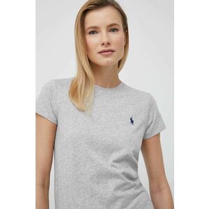 Bavlnené tričko Polo Ralph Lauren šedá farba vyobraziť