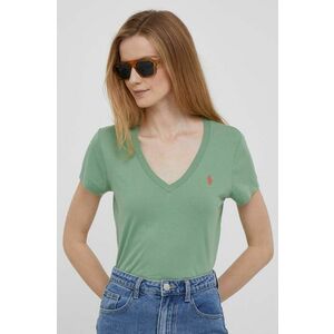 Bavlnené tričko Polo Ralph Lauren zelená farba vyobraziť
