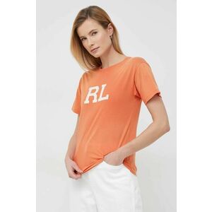Bavlnené tričko Polo Ralph Lauren oranžová farba vyobraziť