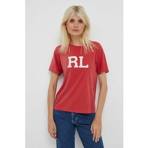 Bavlnené tričko Polo Ralph Lauren červená farba vyobraziť