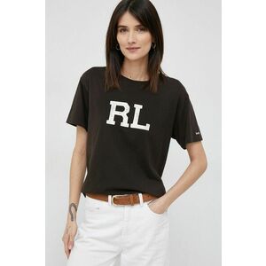 Bavlnené tričko Polo Ralph Lauren hnedá farba vyobraziť