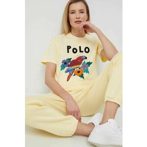 Bavlnené tričko Polo Ralph Lauren žltá farba vyobraziť