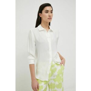 Košeľa Armani Exchange dámska, biela farba, regular, s klasickým golierom vyobraziť