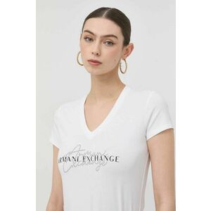 Tričko Armani Exchange dámsky, biela farba vyobraziť