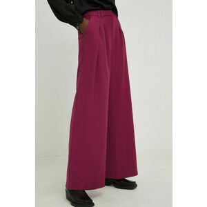 Nohavice Answear Lab dámske, ružová farba, široké, vysoký pás vyobraziť