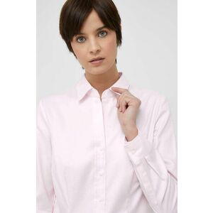Bavlnená košeľa Seidensticker dámska, ružová farba, slim, s klasickým golierom vyobraziť