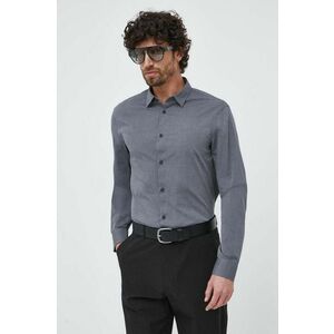 Bavlnená košeľa Armani Exchange pánska, šedá farba, regular, s klasickým golierom vyobraziť