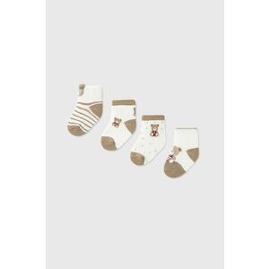 Ponožky pre bábätká Mayoral Newborn 4-pak hnedá farba vyobraziť