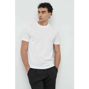 Bavlnené tričko Emporio Armani biela farba, s nášivkou vyobraziť