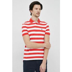 Bavlnené polo tričko Polo Ralph Lauren červená farba, vzorované vyobraziť