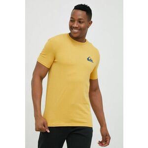 Bavlnené tričko Quiksilver žltá farba, jednofarebné vyobraziť