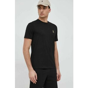 Bavlnené tričko Armani Exchange čierna farba, s nášivkou vyobraziť