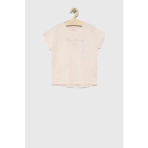 Detské bavlnené tričko Pepe Jeans Nuria ružová farba vyobraziť