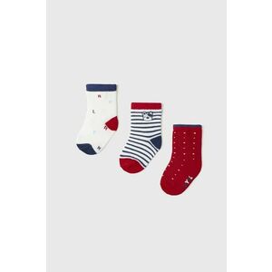 Ponožky pre bábätká Mayoral Newborn 3-pak červená farba vyobraziť