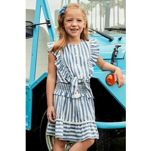 Dievčenská bavlnená sukňa Mayoral béžová farba, mini, rovný strih vyobraziť