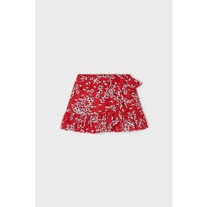 Dievčenská bavlnená sukňa Mayoral červená farba, mini, rovný strih vyobraziť