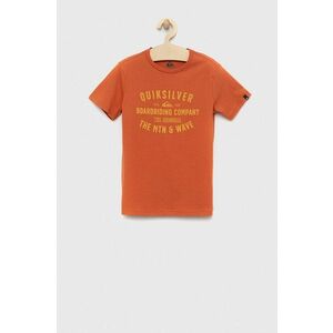 Detské bavlnené tričko Quiksilver oranžová farba, s potlačou vyobraziť
