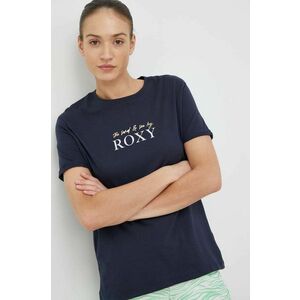 Bavlnené tričko Roxy tmavomodrá farba vyobraziť