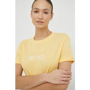 Bavlnené tričko Roxy žltá farba vyobraziť