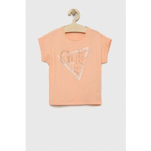 Detské tričko Guess oranžová farba vyobraziť