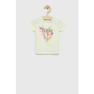 Tričko pre bábätko Guess tyrkysová farba vyobraziť