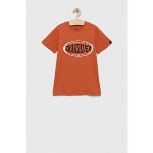 Detské bavlnené tričko Quiksilver oranžová farba, s potlačou vyobraziť