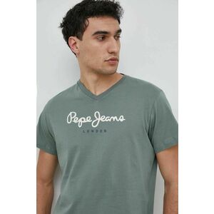 Bavlnené tričko Pepe Jeans Eggo zelená farba, s potlačou vyobraziť