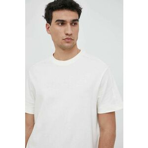 Bavlnené tričko Calvin Klein béžová farba, s nášivkou vyobraziť