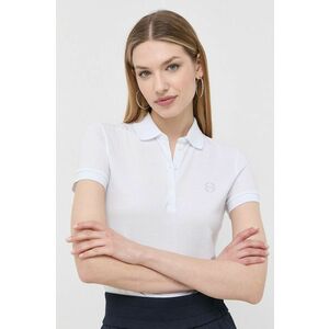 Bavlnené polo tričko Armani Exchange biela farba vyobraziť