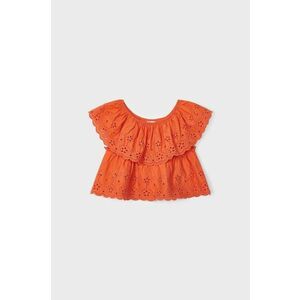 Detská bavlnená blúzka Mayoral oranžová farba, jednofarebná vyobraziť