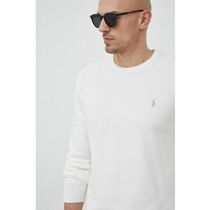 Bavlnený sveter Polo Ralph Lauren pánsky, biela farba, tenký vyobraziť