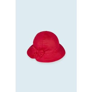 Detský bavlnený klobúk Mayoral červená farba biela, bavlnený vyobraziť