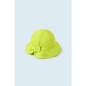 Detský bavlnený klobúk Mayoral zelená farba biela, bavlnený vyobraziť