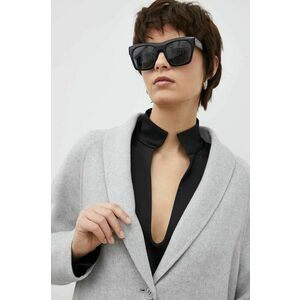 Vlnený kabát American Vintage šedá farba, prechodný, oversize vyobraziť