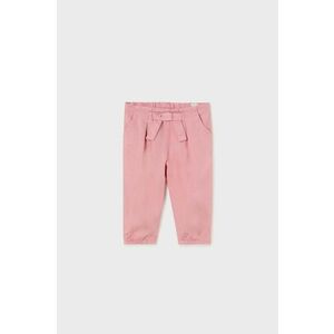 Nohavice pre bábätká Mayoral ružová farba, jednofarebné vyobraziť